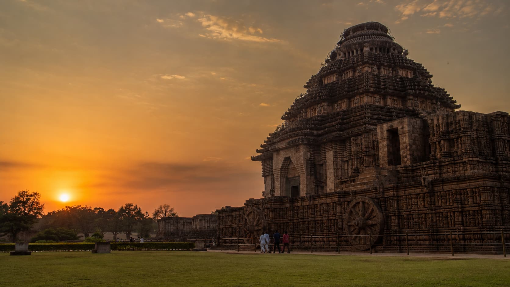 Odisha Sun Temple Sunset Backdrop
