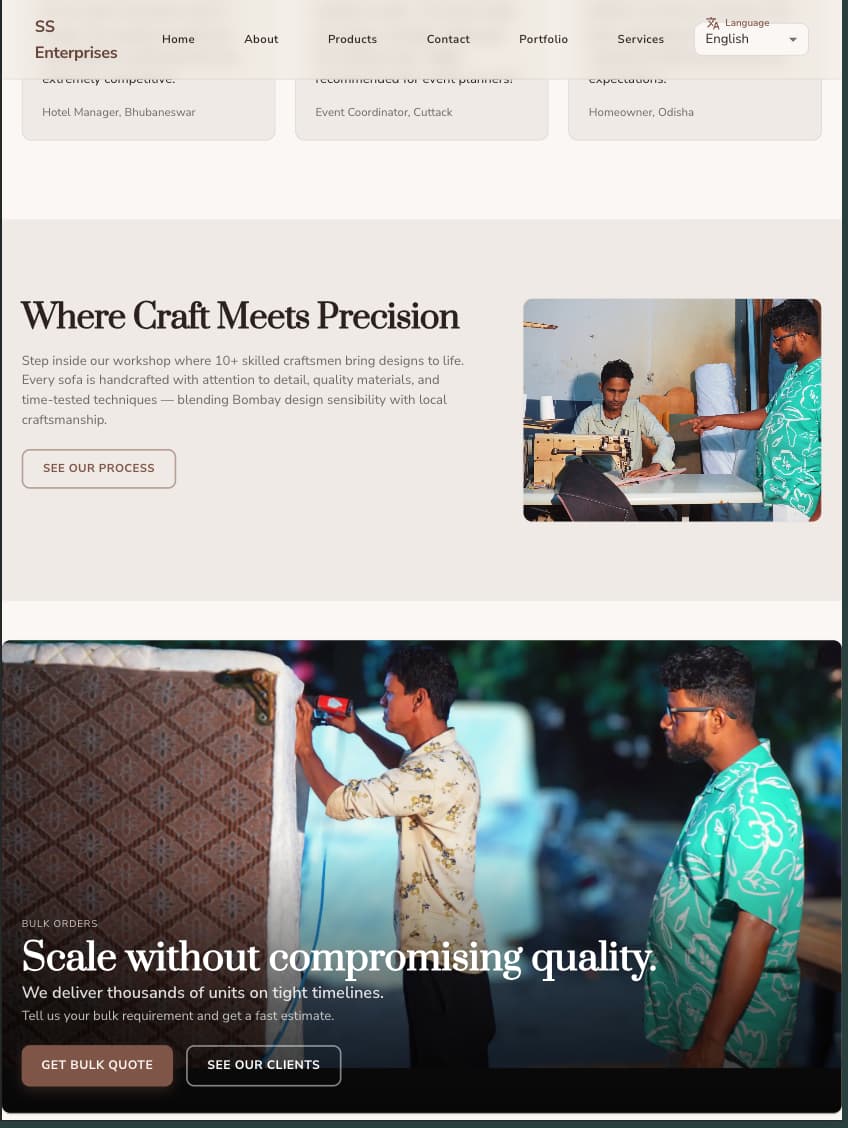 Website desktop preview